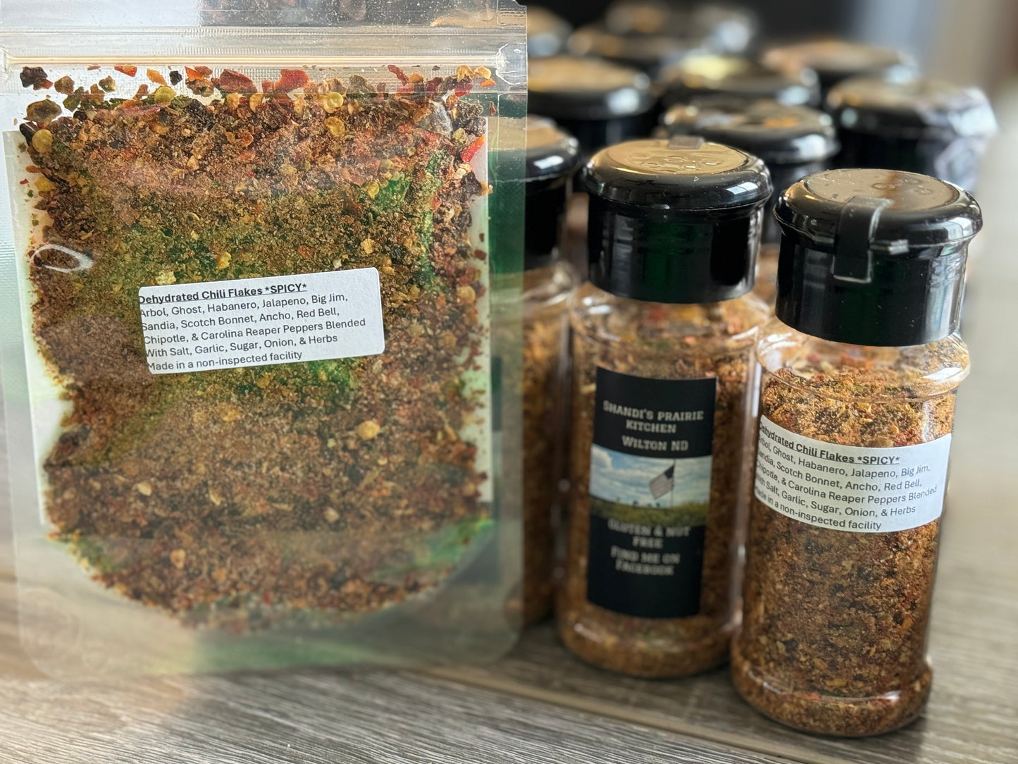 3oz Dehydrated Chili Flakes *SPICY*