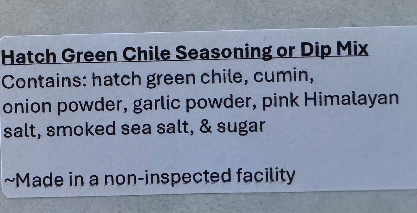 3oz Hatch Green Chile Seasoning or Dip Mix